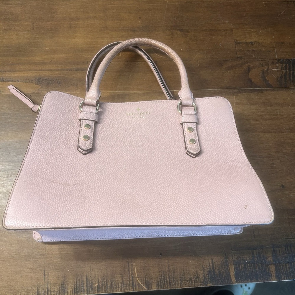 Kate Spade New‎ York Satchel Handbag Soft Pink Pebbled Leather *MISSING STRAP